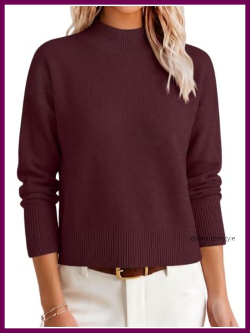 Women's Mock Neck Cropped Pullover Sweater Lightweight Knit